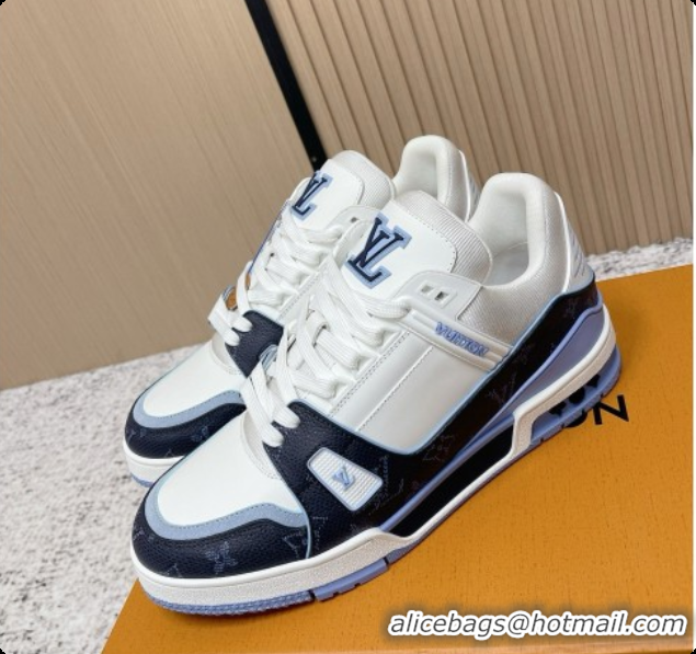 Top Grade Louis Vuitton LV Trainer Sneaker in Beige Mix of Materials LV073107 White/Blue 2026