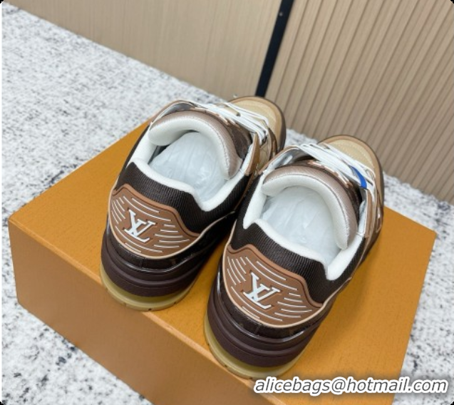 Duplicate Louis Vuitton LV Trainer Sneaker in Beige Mix of Materials LV073112 Beige/Brown 2026