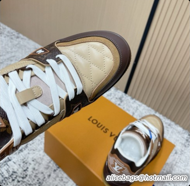 Duplicate Louis Vuitton LV Trainer Sneaker in Beige Mix of Materials LV073112 Beige/Brown 2026