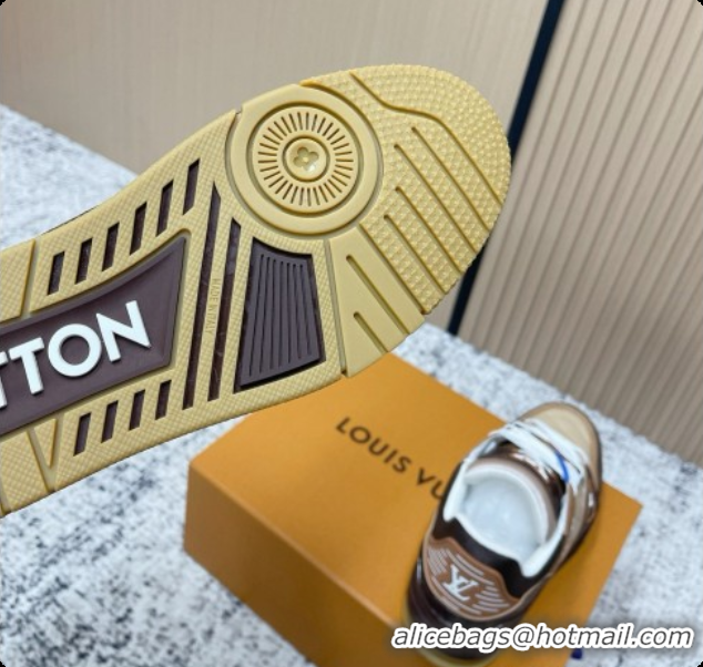 Duplicate Louis Vuitton LV Trainer Sneaker in Beige Mix of Materials LV073112 Beige/Brown 2026