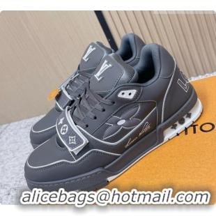 Best Grade Louis Vuitton LV Trainer Sneaker in Beige Mix of Materials LV073113 Grey 2026