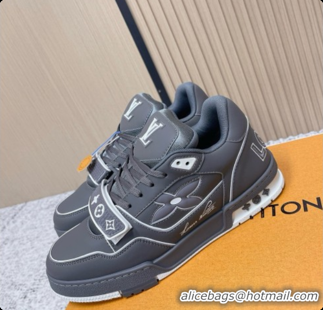 Best Grade Louis Vuitton LV Trainer Sneaker in Beige Mix of Materials LV073113 Grey 2026