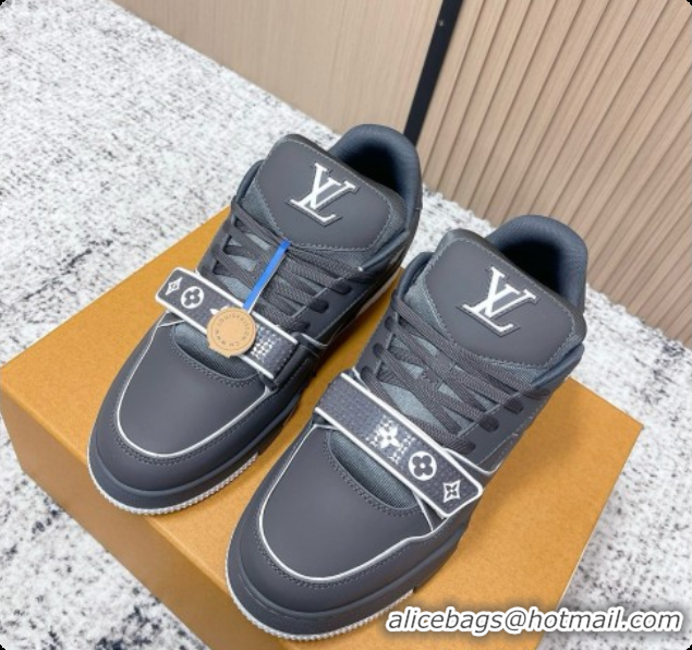 Best Grade Louis Vuitton LV Trainer Sneaker in Beige Mix of Materials LV073113 Grey 2026