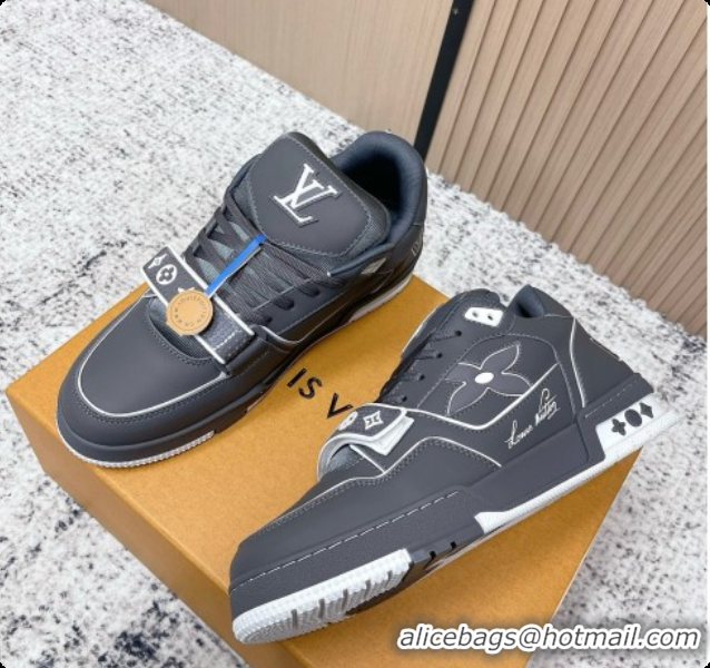 Best Grade Louis Vuitton LV Trainer Sneaker in Beige Mix of Materials LV073113 Grey 2026