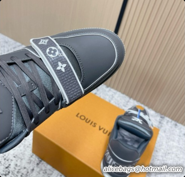 Best Grade Louis Vuitton LV Trainer Sneaker in Beige Mix of Materials LV073113 Grey 2026