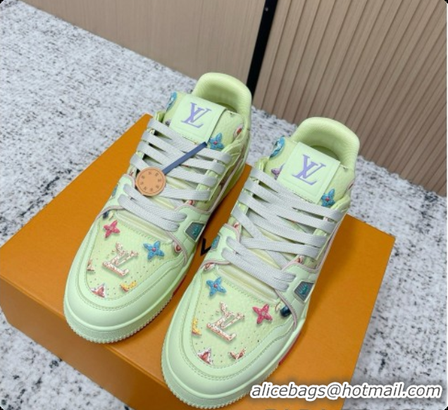 Good Product Louis Vuitton Louis Vuitton LV Trainer Sneakers in Printed Leather LV073114 Green 2026
