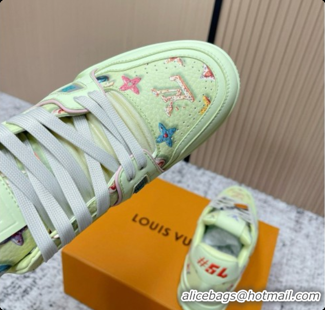 Good Product Louis Vuitton Louis Vuitton LV Trainer Sneakers in Printed Leather LV073114 Green 2026