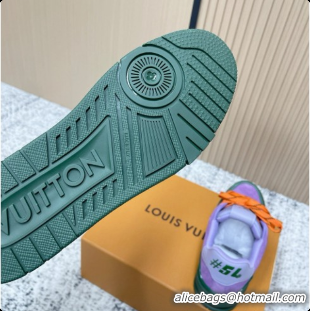 Pretty Style Louis Vuitton Louis Vuitton LV Trainer Sneakers in Suede Leather LV073117 Purple 2026