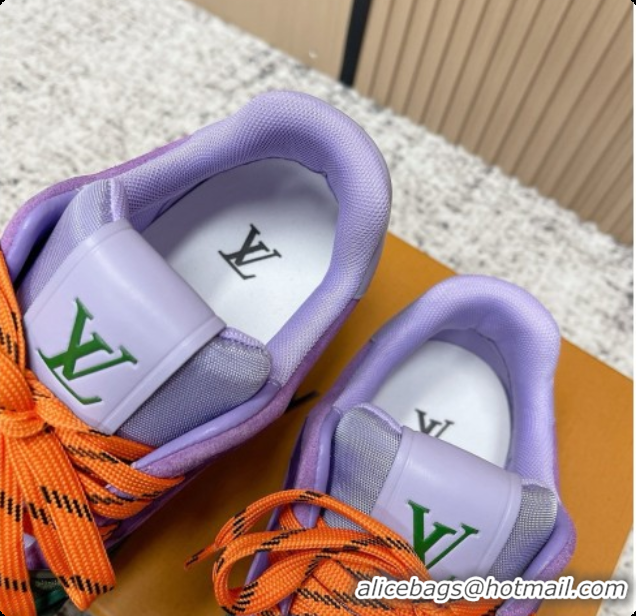 Pretty Style Louis Vuitton Louis Vuitton LV Trainer Sneakers in Suede Leather LV073117 Purple 2026