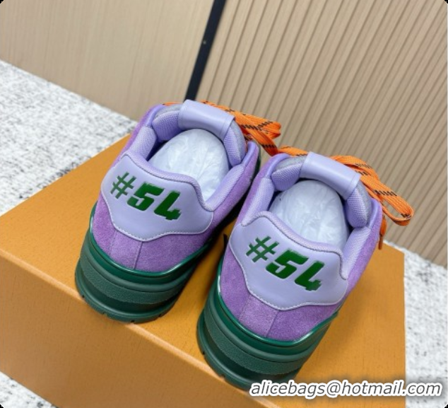 Pretty Style Louis Vuitton Louis Vuitton LV Trainer Sneakers in Suede Leather LV073117 Purple 2026
