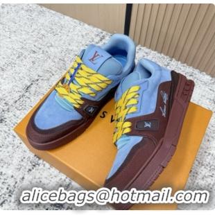 Good Looking Louis Vuitton Louis Vuitton LV Trainer Sneakers in Suede Leather LV073118 Blue 2026