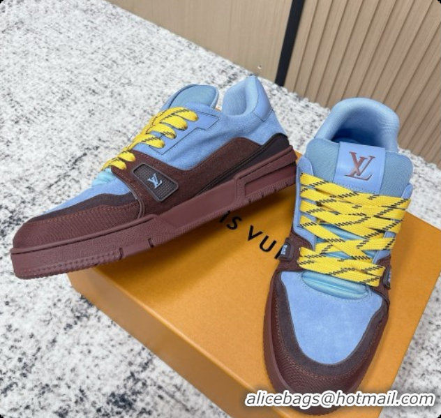 Good Looking Louis Vuitton Louis Vuitton LV Trainer Sneakers in Suede Leather LV073118 Blue 2026