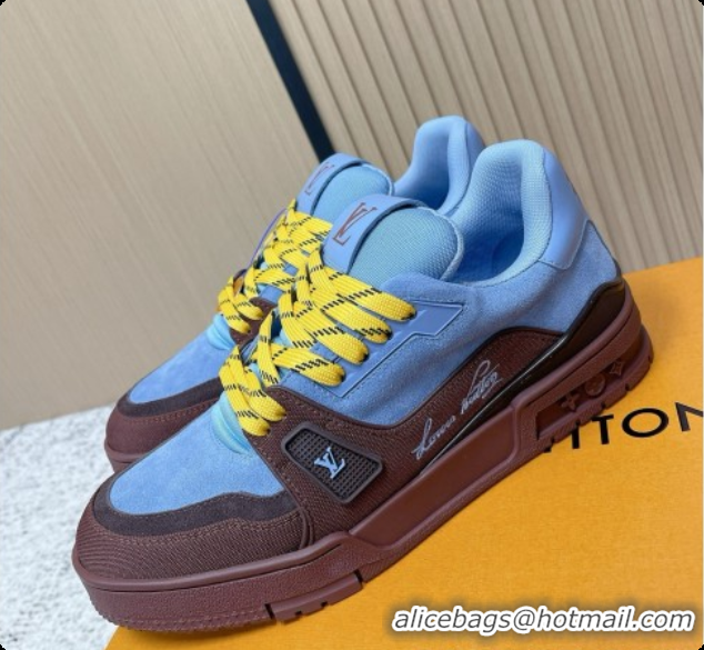Good Looking Louis Vuitton Louis Vuitton LV Trainer Sneakers in Suede Leather LV073118 Blue 2026