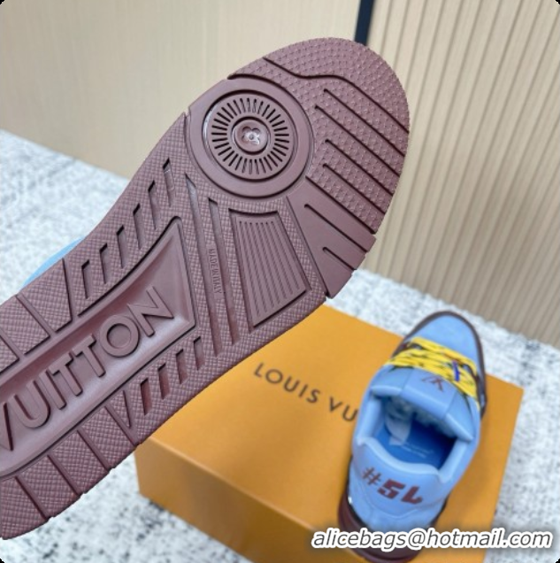 Good Looking Louis Vuitton Louis Vuitton LV Trainer Sneakers in Suede Leather LV073118 Blue 2026