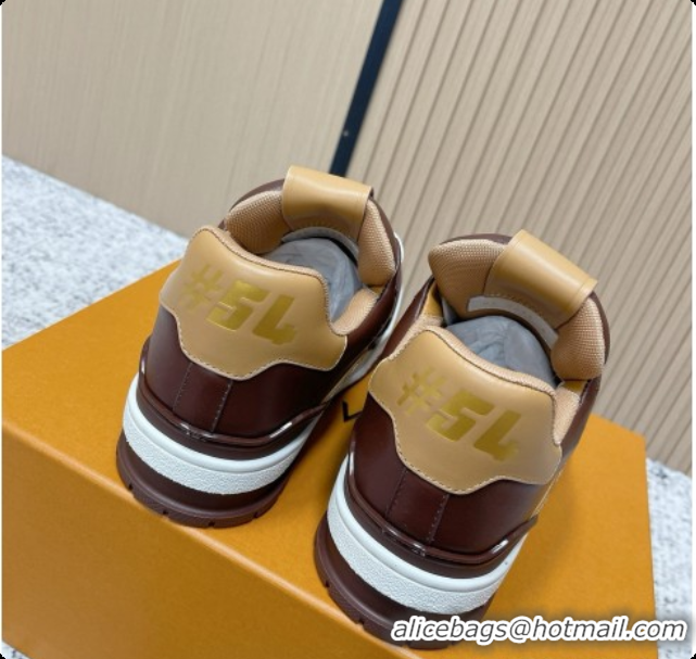 Low Price Louis Vuitton Louis Vuitton LV Trainer Sneakers in Leather LV073119 Dark Brown 2026