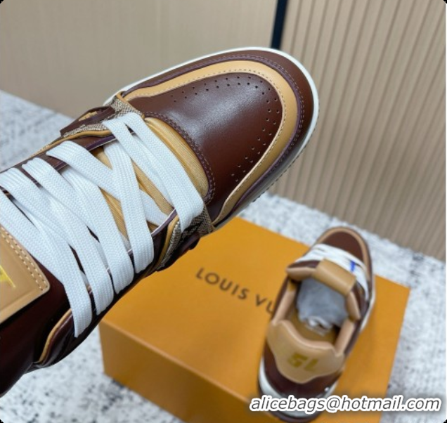 Low Price Louis Vuitton Louis Vuitton LV Trainer Sneakers in Leather LV073119 Dark Brown 2026
