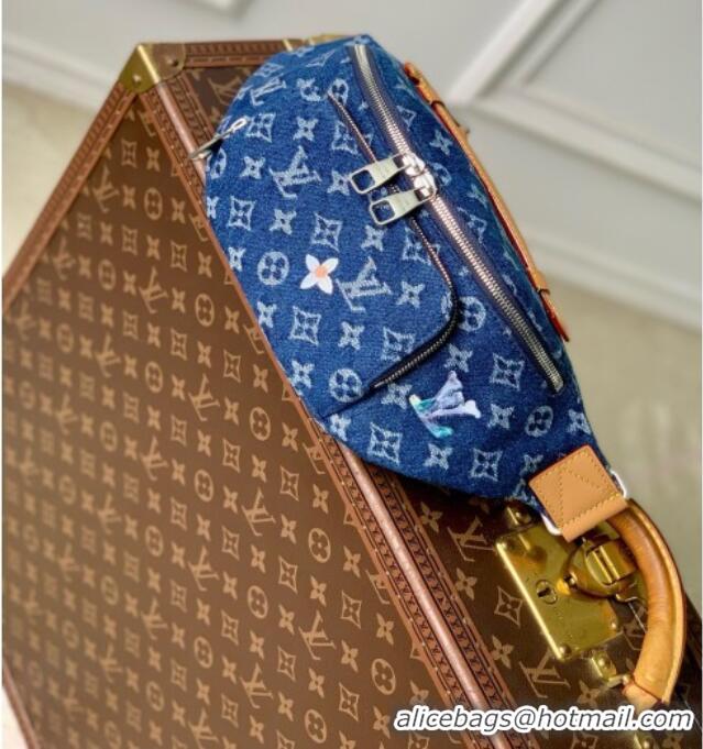 Grade Design Louis Vuitton Rush Bumbag in Blue Monogram Flowers Denim M27640 2026