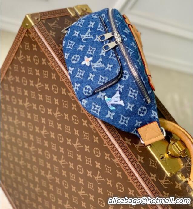 Grade Design Louis Vuitton Rush Bumbag in Blue Monogram Flowers Denim M27640 2026