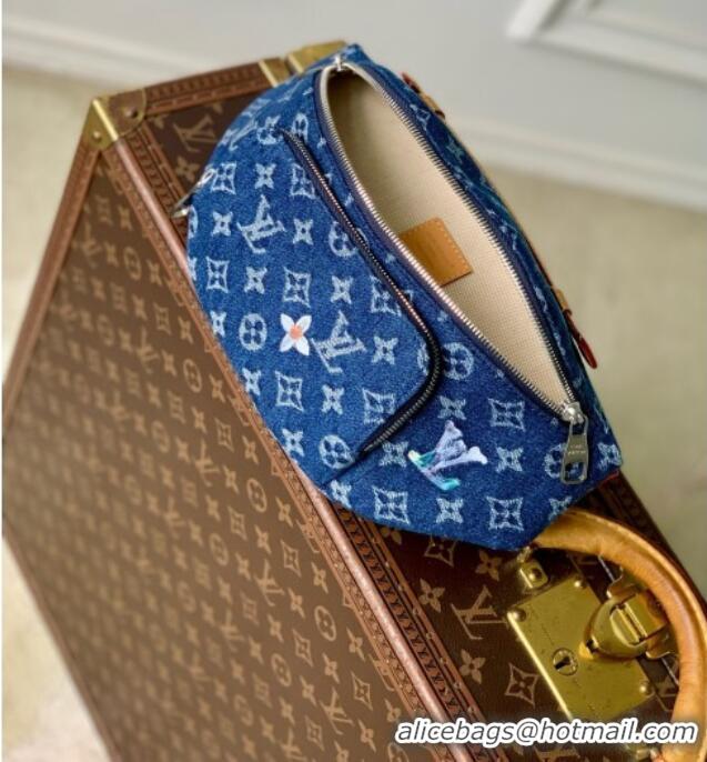 Grade Design Louis Vuitton Rush Bumbag in Blue Monogram Flowers Denim M27640 2026