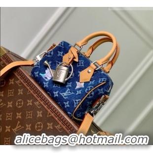 Best Product Louis Vuitton Speedy 18 Bandoulière Bag in Blue Monogram Flowers Denim M27557 2026