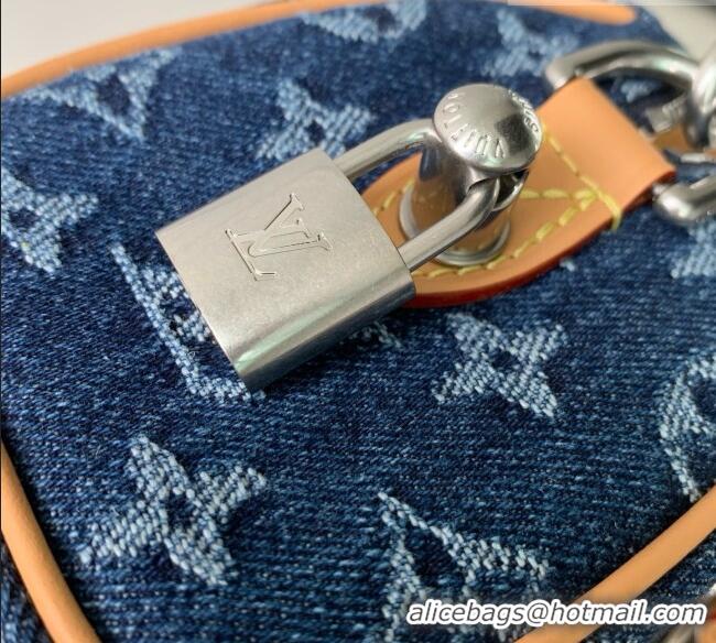 Best Product Louis Vuitton Speedy 18 Bandoulière Bag in Blue Monogram Flowers Denim M27557 2026