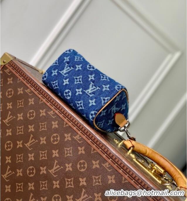 Best Product Louis Vuitton Speedy 18 Bandoulière Bag in Blue Monogram Flowers Denim M27557 2026
