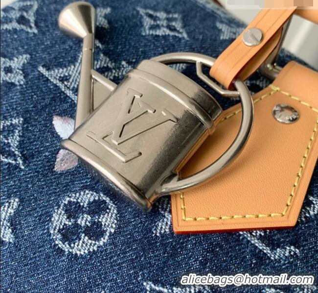 Top Grade Louis Vuitton Speedy 30 Bandoulière Bag in Blue Monogram Flowers Denim M27556 2026