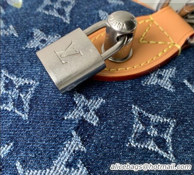 Top Grade Louis Vuitton Speedy 30 Bandoulière Bag in Blue Monogram Flowers Denim M27556 2026