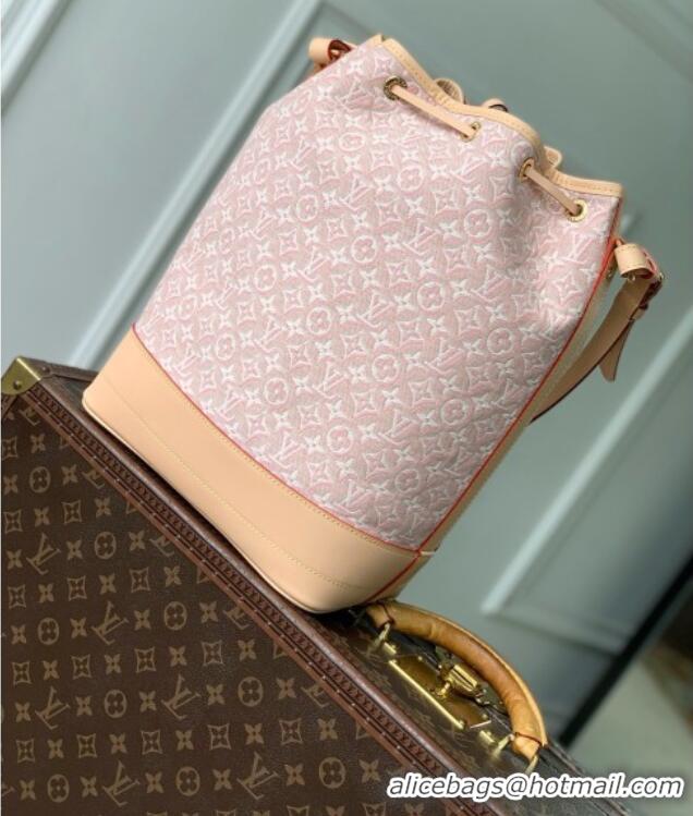 Discount Louis Vuitton Noé Bag in Monogram Emblème Rose Ruban Jacquard Textile M28714 2026