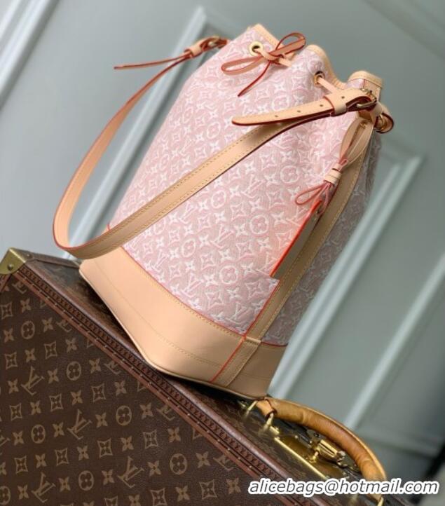 Discount Louis Vuitton Noé Bag in Monogram Emblème Rose Ruban Jacquard Textile M28714 2026