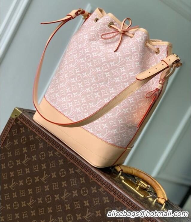Discount Louis Vuitton Noé Bag in Monogram Emblème Rose Ruban Jacquard Textile M28714 2026