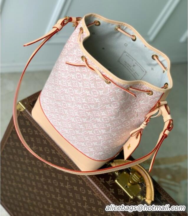 Discount Louis Vuitton Noé Bag in Monogram Emblème Rose Ruban Jacquard Textile M28714 2026