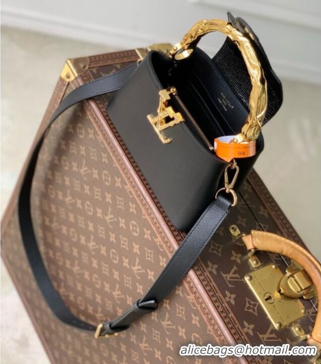 Super Quality Louis Vuitton Capucines Mini Bag in Black Bull-calf Leather M13737 2026