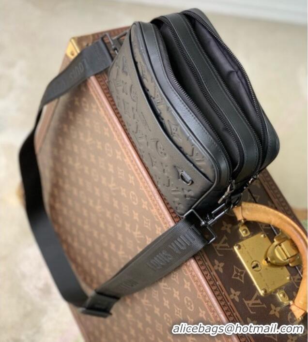 Well Crafted Louis Vuitton Alpha Messenger Bag in Black Monogram Shadow Calfskin Leather M28785 2026