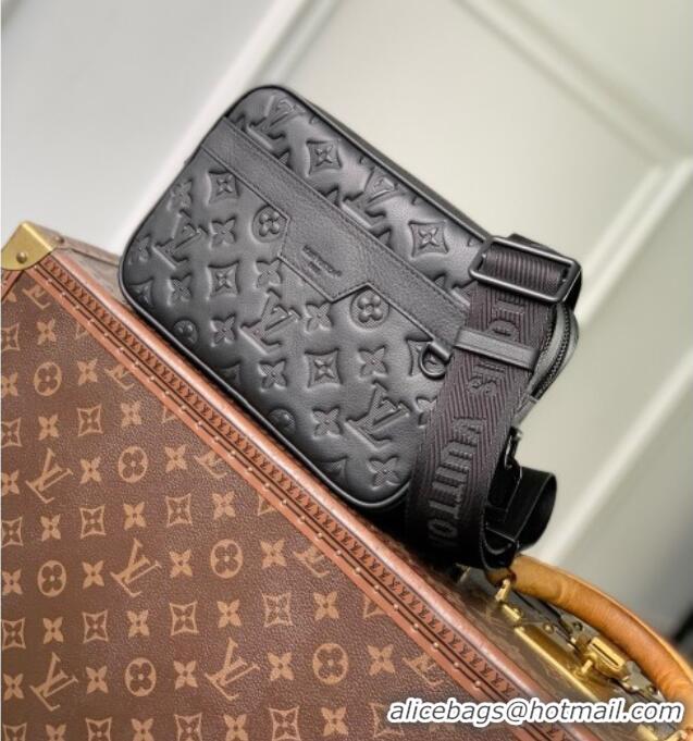 Well Crafted Louis Vuitton Alpha Messenger Bag in Black Monogram Shadow Calfskin Leather M28785 2026