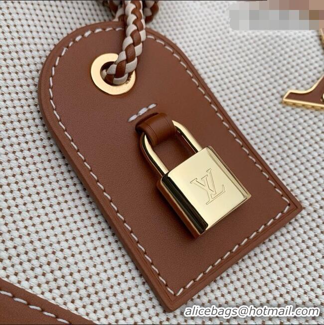 Original Cheap Louis Vuitton Bolsa Capucines Weekender PM Bag in Leather and Canvas M28438 Brown/White 2026