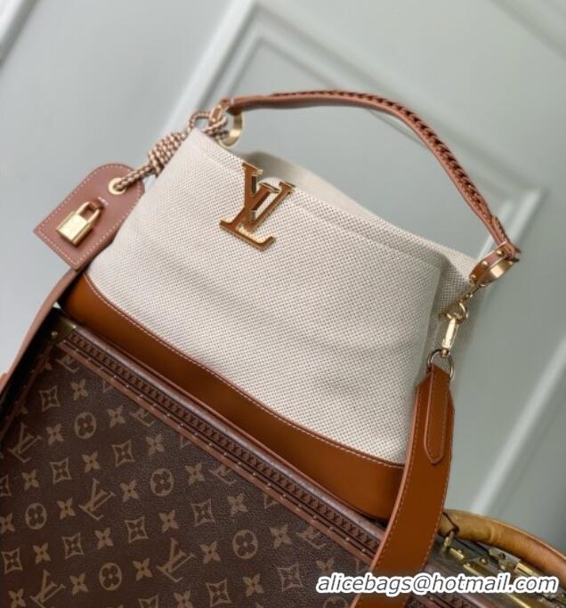 Original Cheap Louis Vuitton Bolsa Capucines Weekender PM Bag in Leather and Canvas M28438 Brown/White 2026