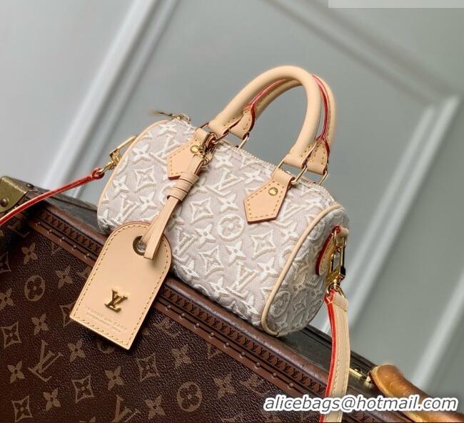 Top Quality Louis Vuitton Nano Speedy Bag in Monogram Emblème Peuplier Jacquard Textile M28502 2026
