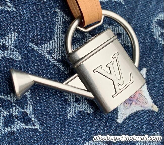 Best Quality Louis Vuitton Vagabond Hobo Bag in Blue Monogram Flowers Denim M27555 2026