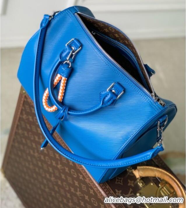 Top Grade Louis Vuitton Speedy Soft 30 Bag in Ocean Blue Cowhide Leather M29096 2026