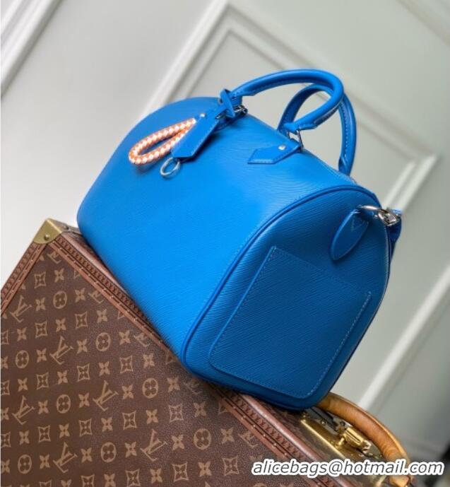 Top Grade Louis Vuitton Speedy Soft 30 Bag in Ocean Blue Cowhide Leather M29096 2026