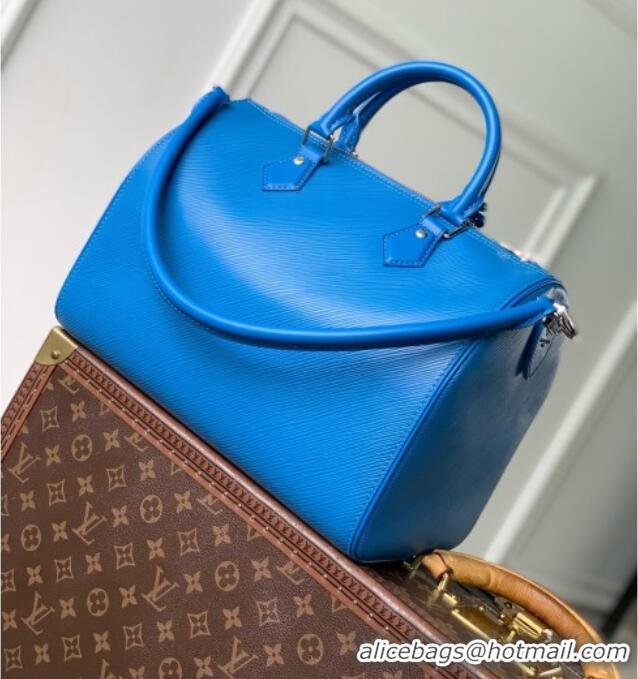 Top Grade Louis Vuitton Speedy Soft 30 Bag in Ocean Blue Cowhide Leather M29096 2026