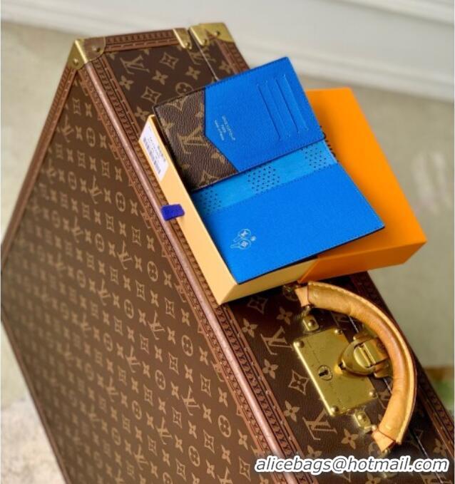 Modern Classic Louis Vuitton Passport Cover in Monogram/Blue Monogram Grid Canvas M29285 2026