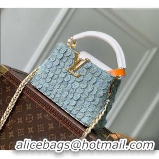 Top Grade Louis Vuitton Nautical Capucines Bag in Blue Denim M28305 2026