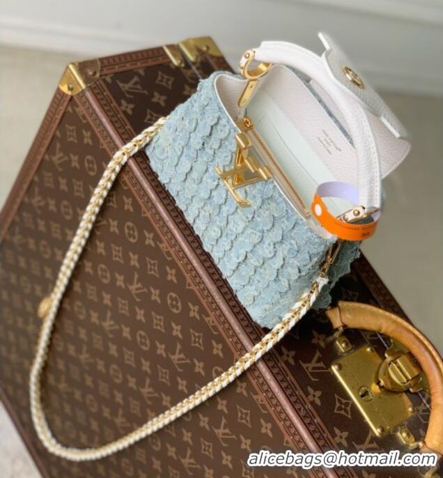 Top Grade Louis Vuitton Nautical Capucines Bag in Blue Denim M28305 2026