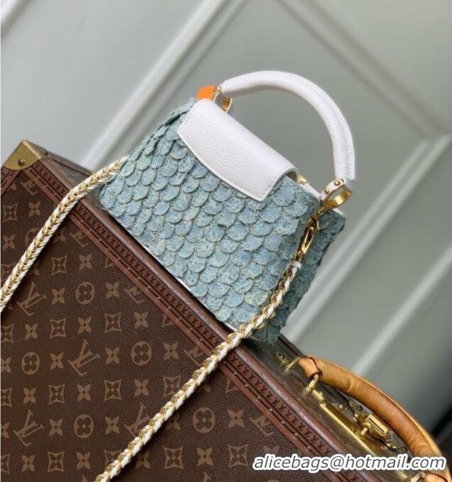 Top Grade Louis Vuitton Nautical Capucines Bag in Blue Denim M28305 2026