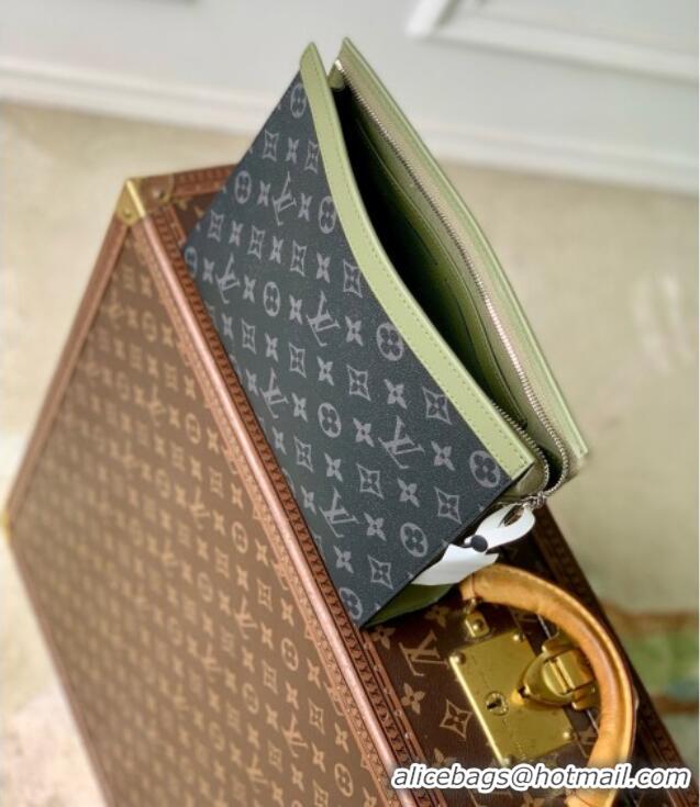 Reasonable Price Louis Vuitton Pochette Voyage in Monogram Eclipse Canvas M28841 Khaki Green/Black 2026