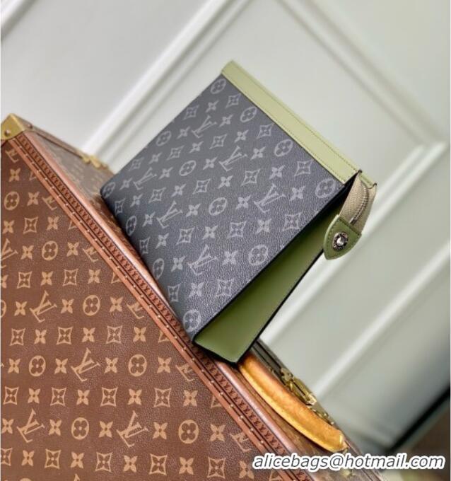 Reasonable Price Louis Vuitton Pochette Voyage in Monogram Eclipse Canvas M28841 Khaki Green/Black 2026