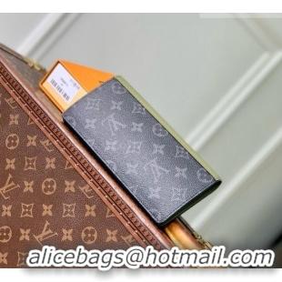 Best Quality Louis Vuitton Brazza Wallet in Monogram Eclipse Canvas M28815 Khaki Green/Black 2026
