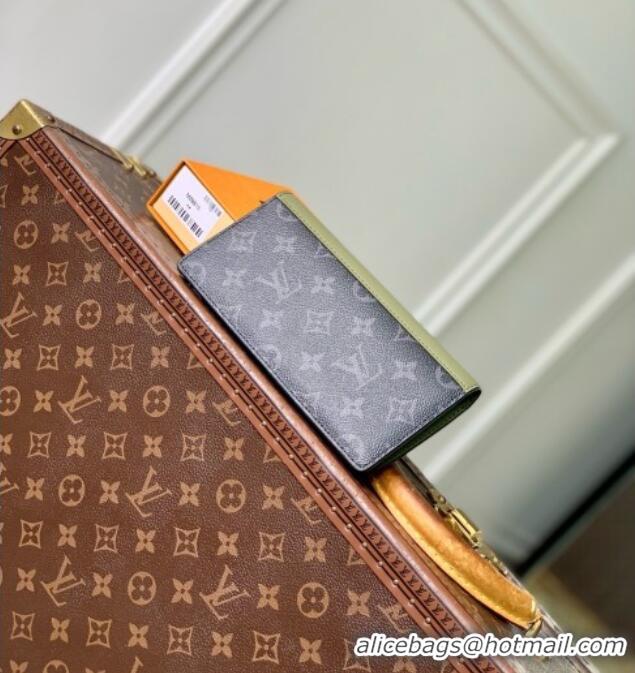 Best Quality Louis Vuitton Brazza Wallet in Monogram Eclipse Canvas M28815 Khaki Green/Black 2026